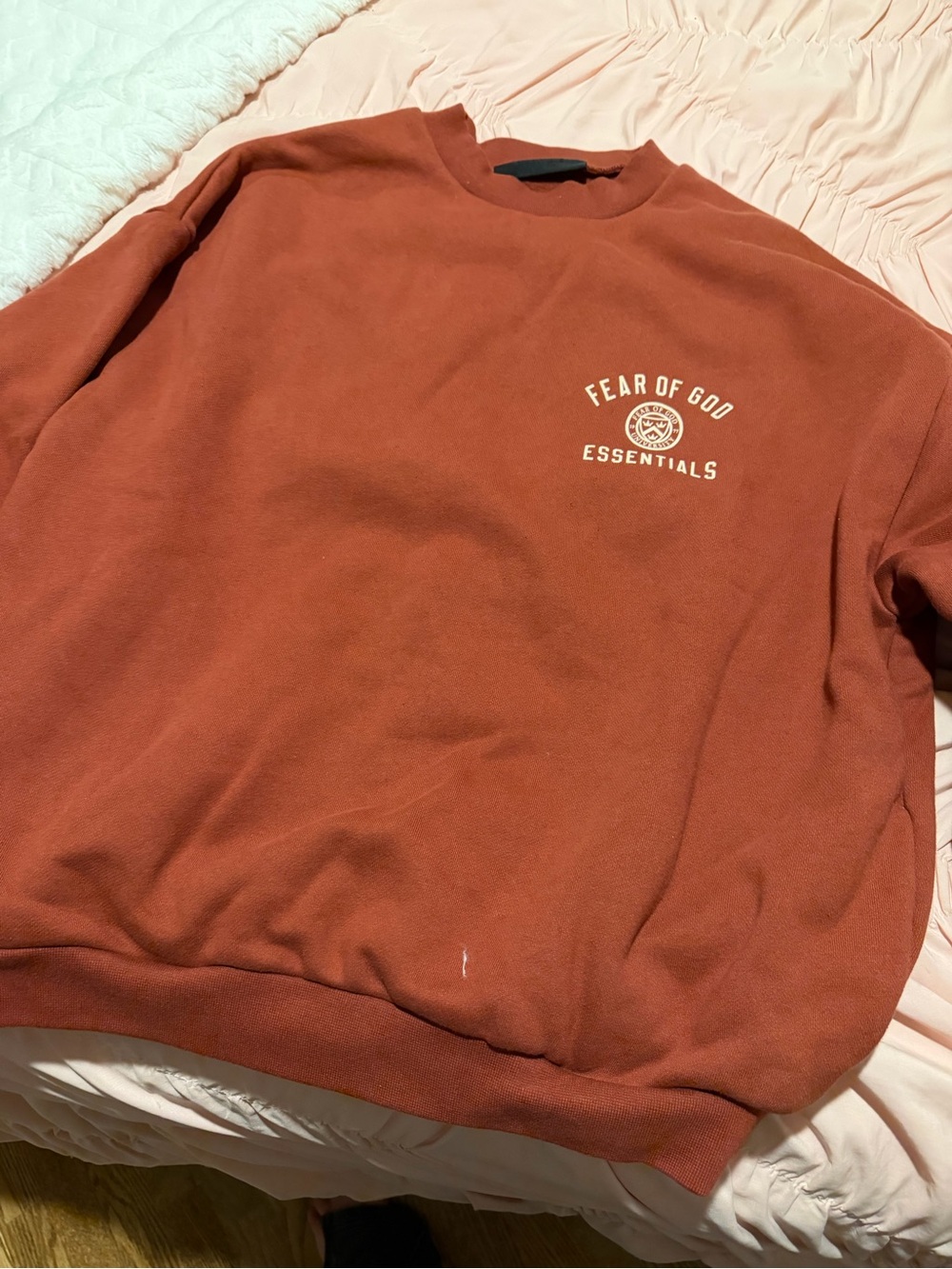 Essentials Fear of God Men's Rust Orange Crewneck Sweatshirt